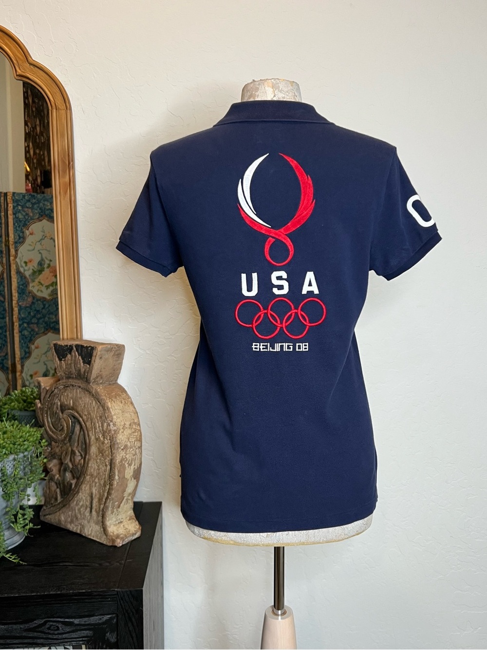 Ralph Lauren Navy Polo USA Olympic Top
(Item #45)